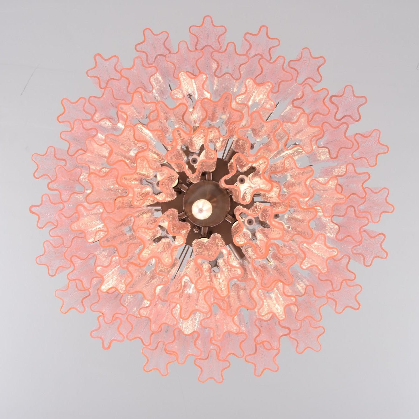 Aurora Chandelier Pink Glass Multi-Tier Romantic Glow - Letslighting