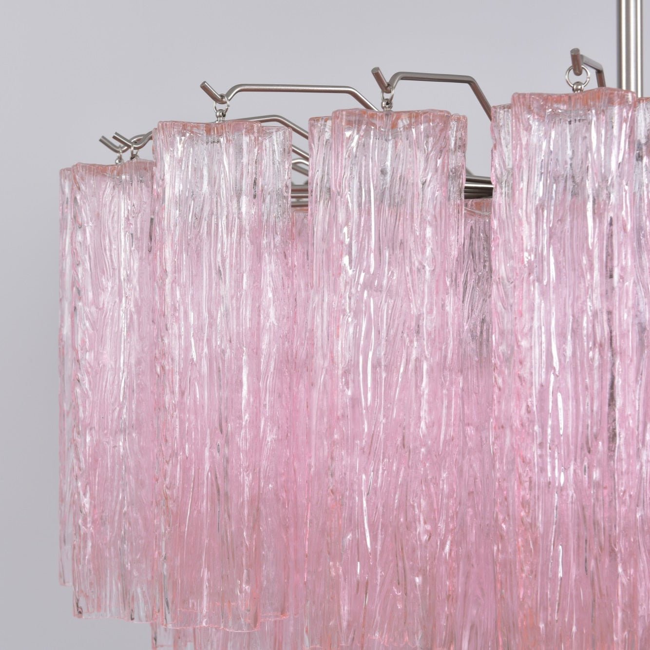 Aurora Chandelier Pink Glass Multi-Tier Romantic Glow - Letslighting