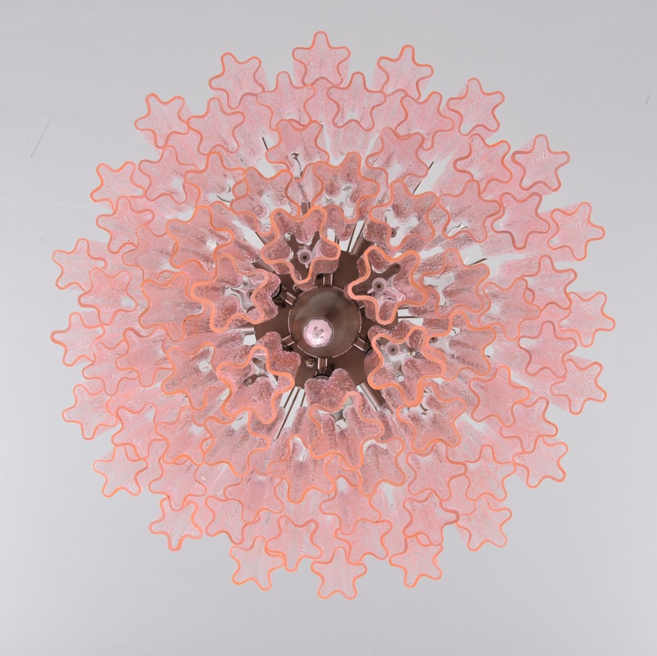 Aurora Chandelier Pink Glass Multi-Tier Romantic Glow - Letslighting