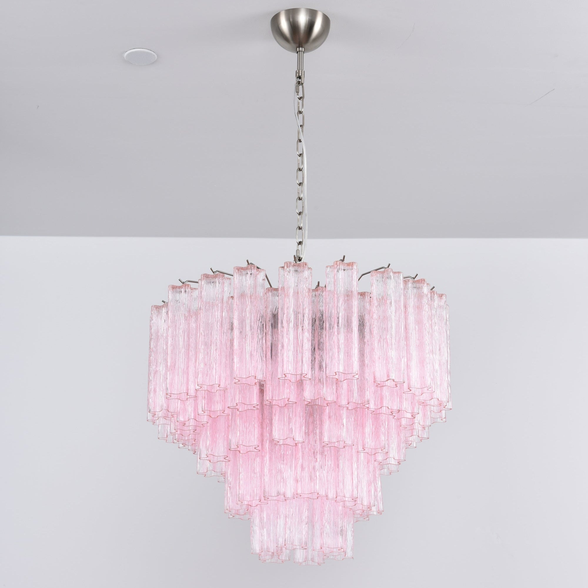 Aurora Chandelier Pink Glass Multi-Tier Romantic Glow - Letslighting