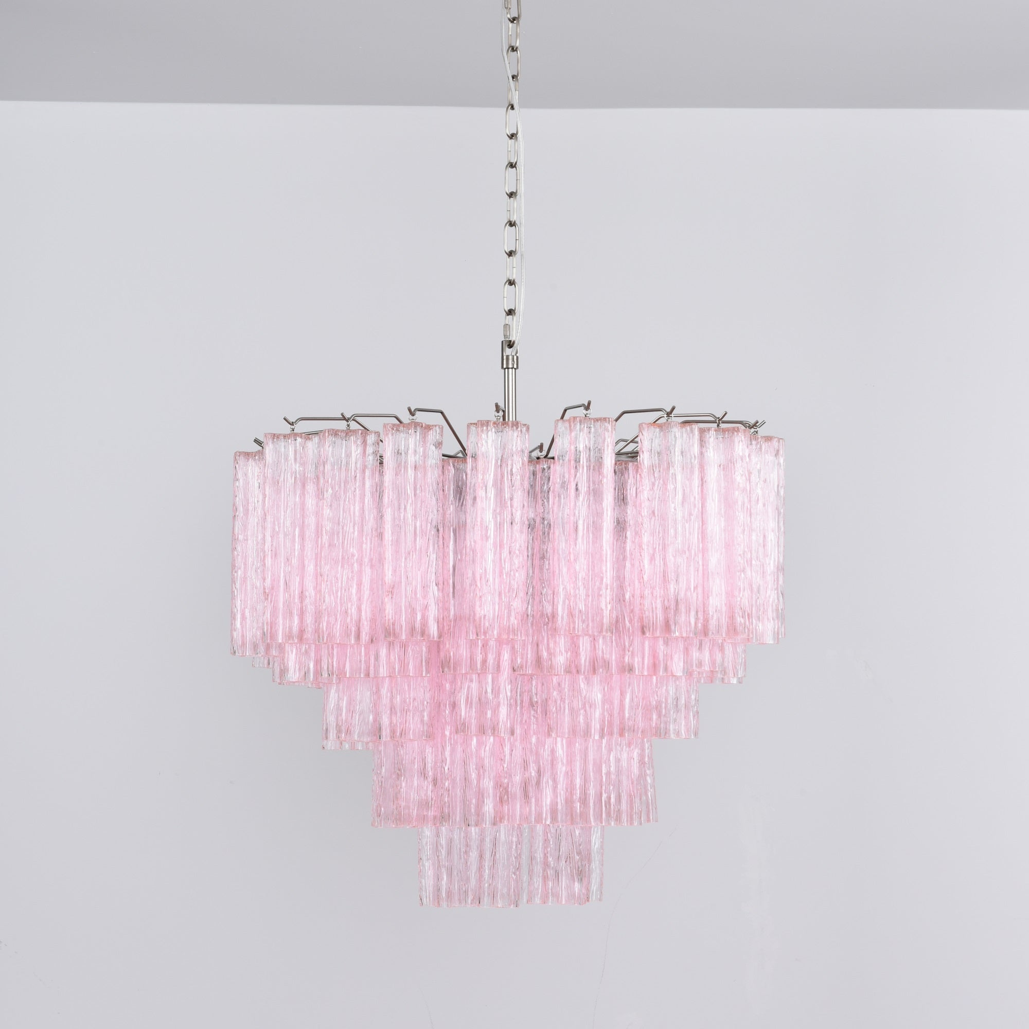 Aurora Chandelier Pink Glass Multi-Tier Romantic Glow - Letslighting