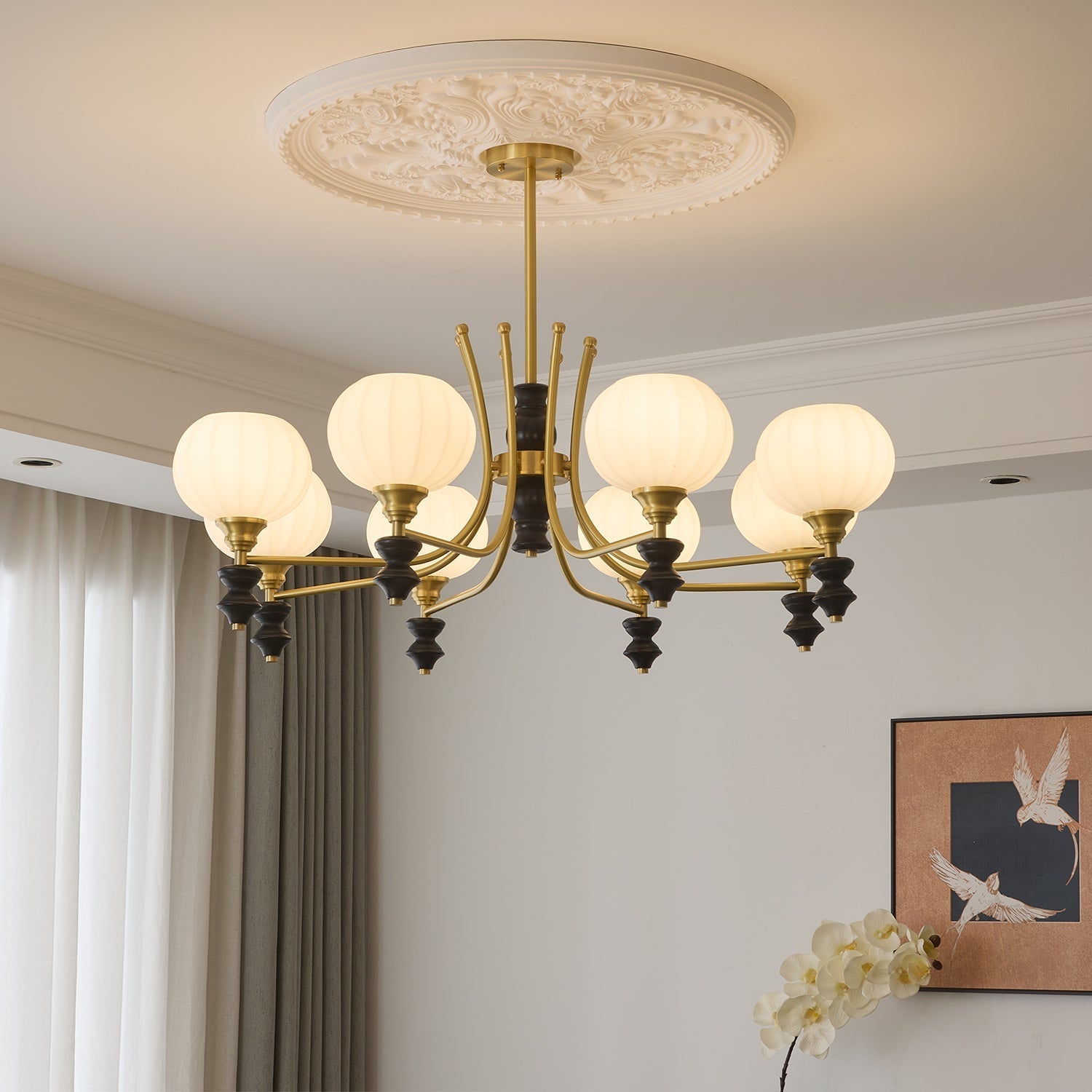 Zavenen Traditional Elegance Vintage Brass Wood Chandelier - Letslighting