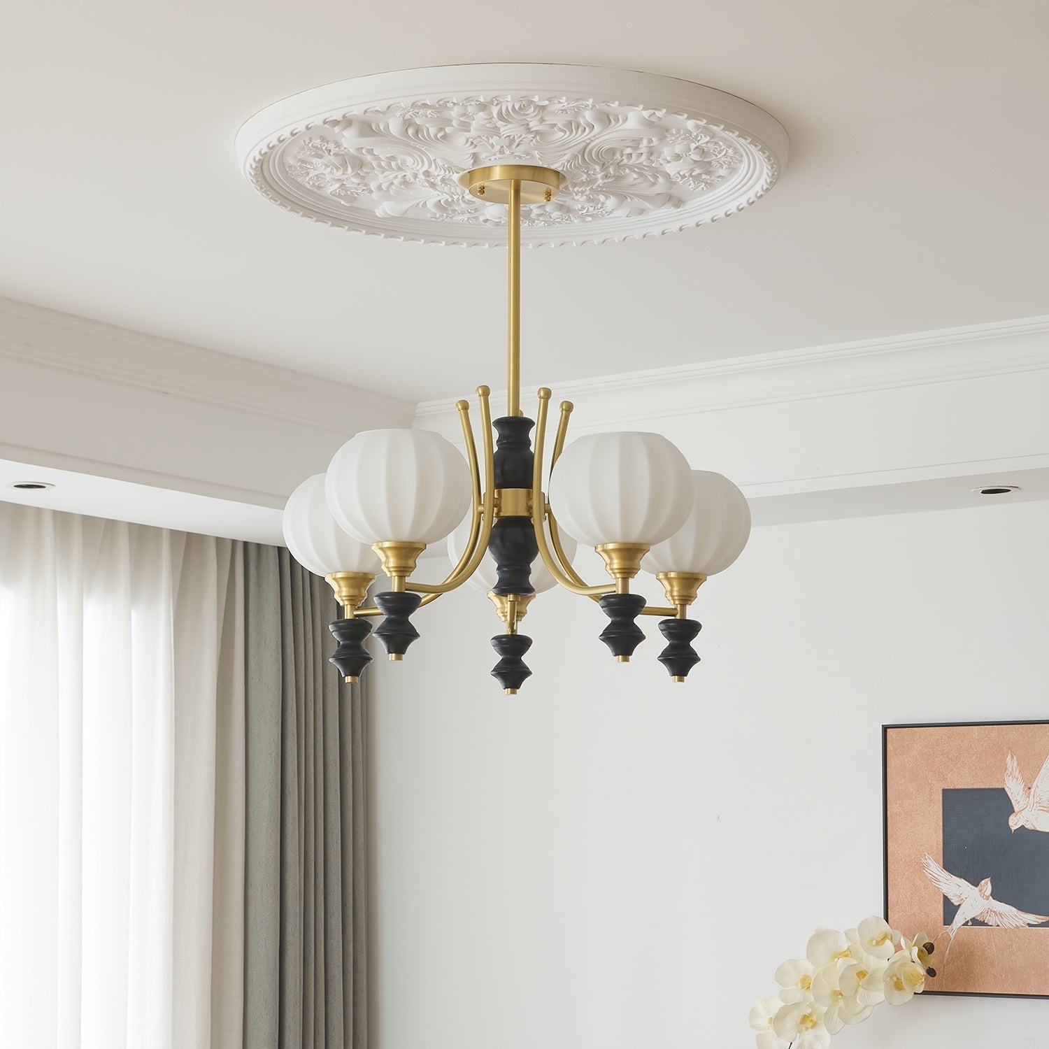 Zavenen Traditional Elegance Vintage Brass Wood Chandelier - Letslighting