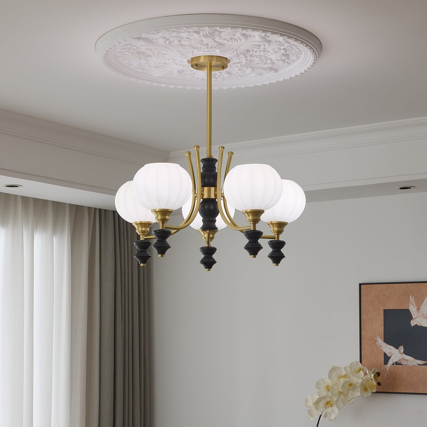 Zavenen Traditional Elegance Vintage Brass Wood Chandelier - Letslighting