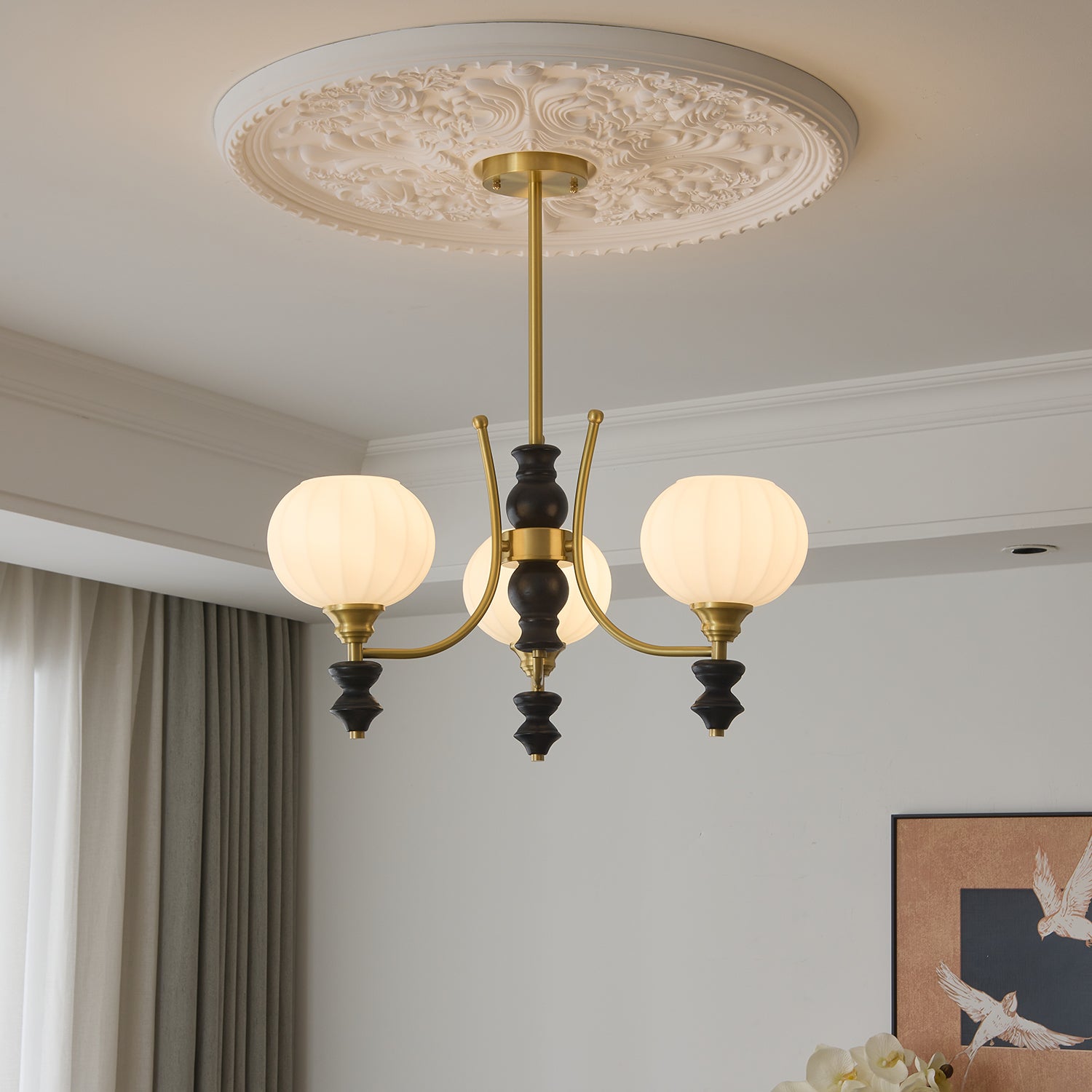 Zavenen Traditional Elegance Vintage Brass Wood Chandelier - Letslighting