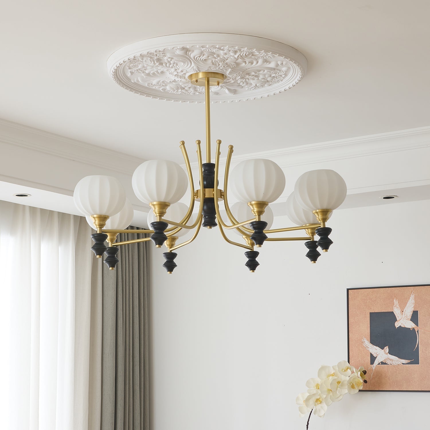 Zavenen Traditional Elegance Vintage Brass Wood Chandelier - Letslighting