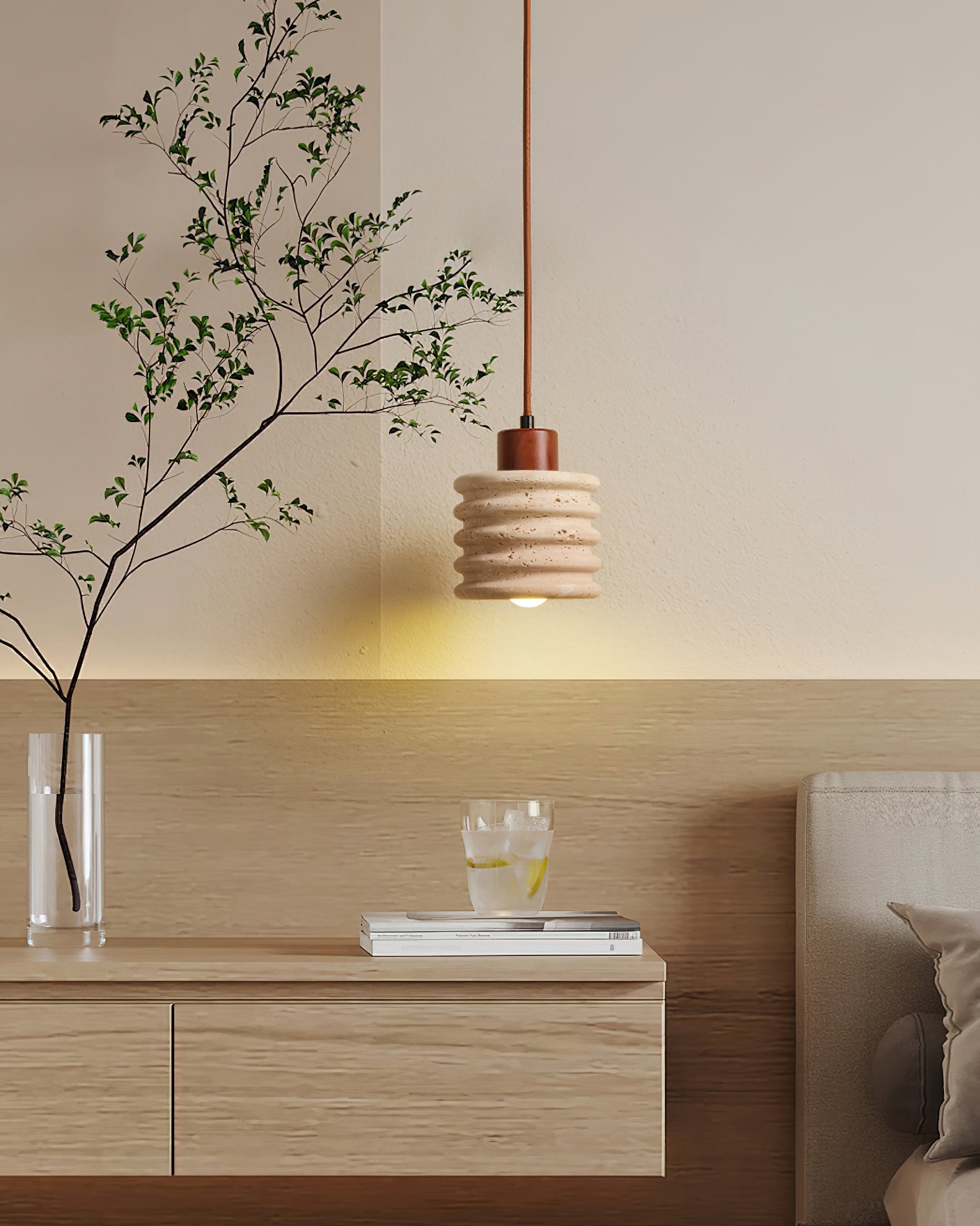 Burlat Pendant Light Travertine - Letslighting
