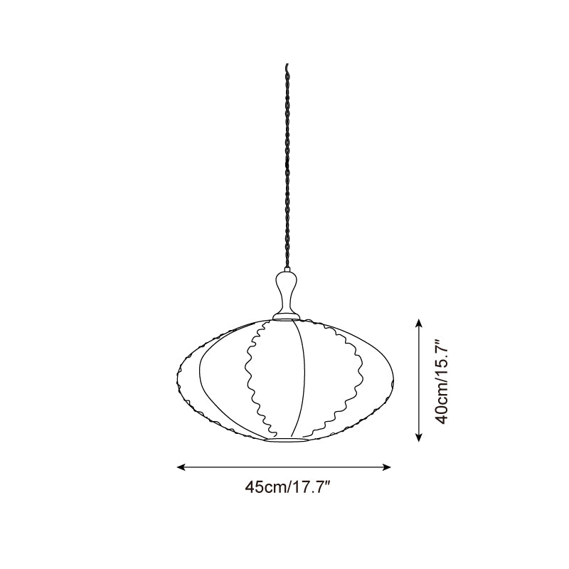 Lucian Pendant Lamp Scalloped Pleated Fabric - Letslighting
