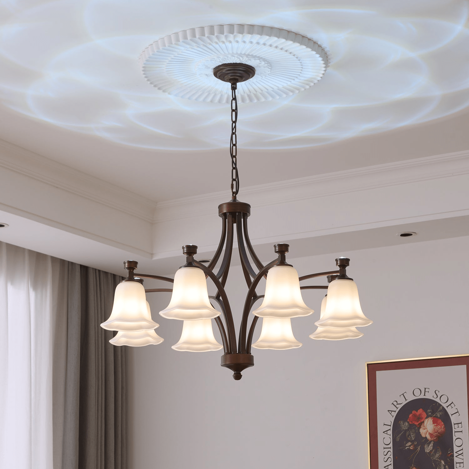 Viloros Traditional Premium Bell Glass Chandelier - Letslighting