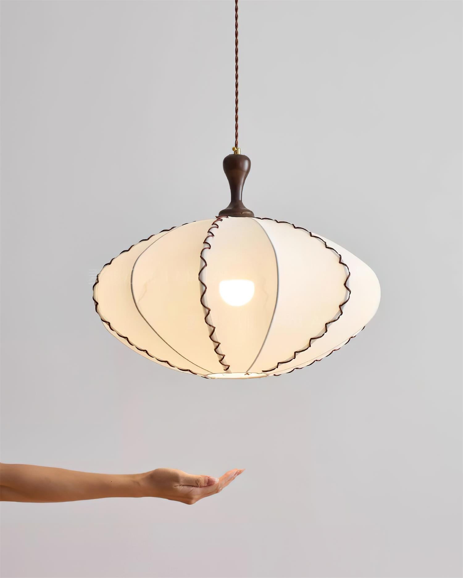 Lucian Pendant Lamp Scalloped Pleated Fabric - Letslighting