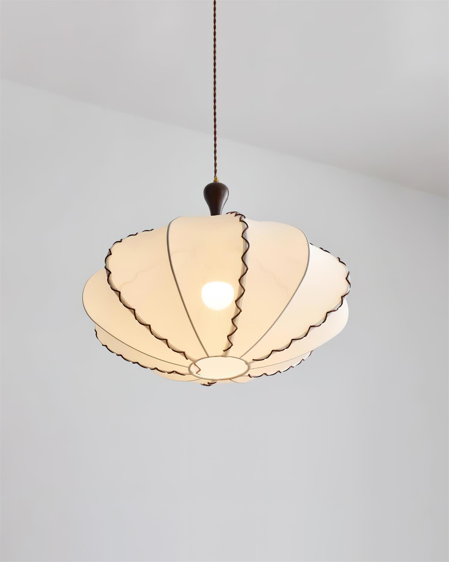 Lucian Pendant Lamp Scalloped Pleated Fabric - Letslighting