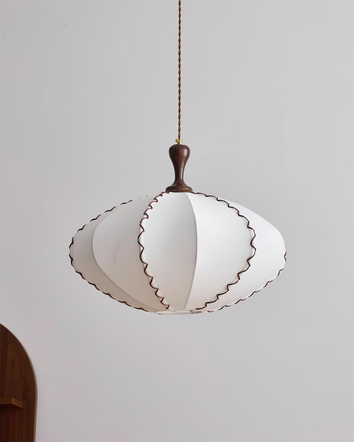 Lucian Pendant Lamp Scalloped Pleated Fabric - Letslighting
