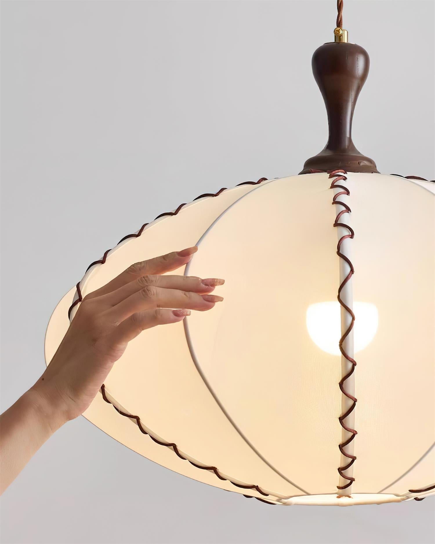 Lucian Pendant Lamp Scalloped Pleated Fabric - Letslighting