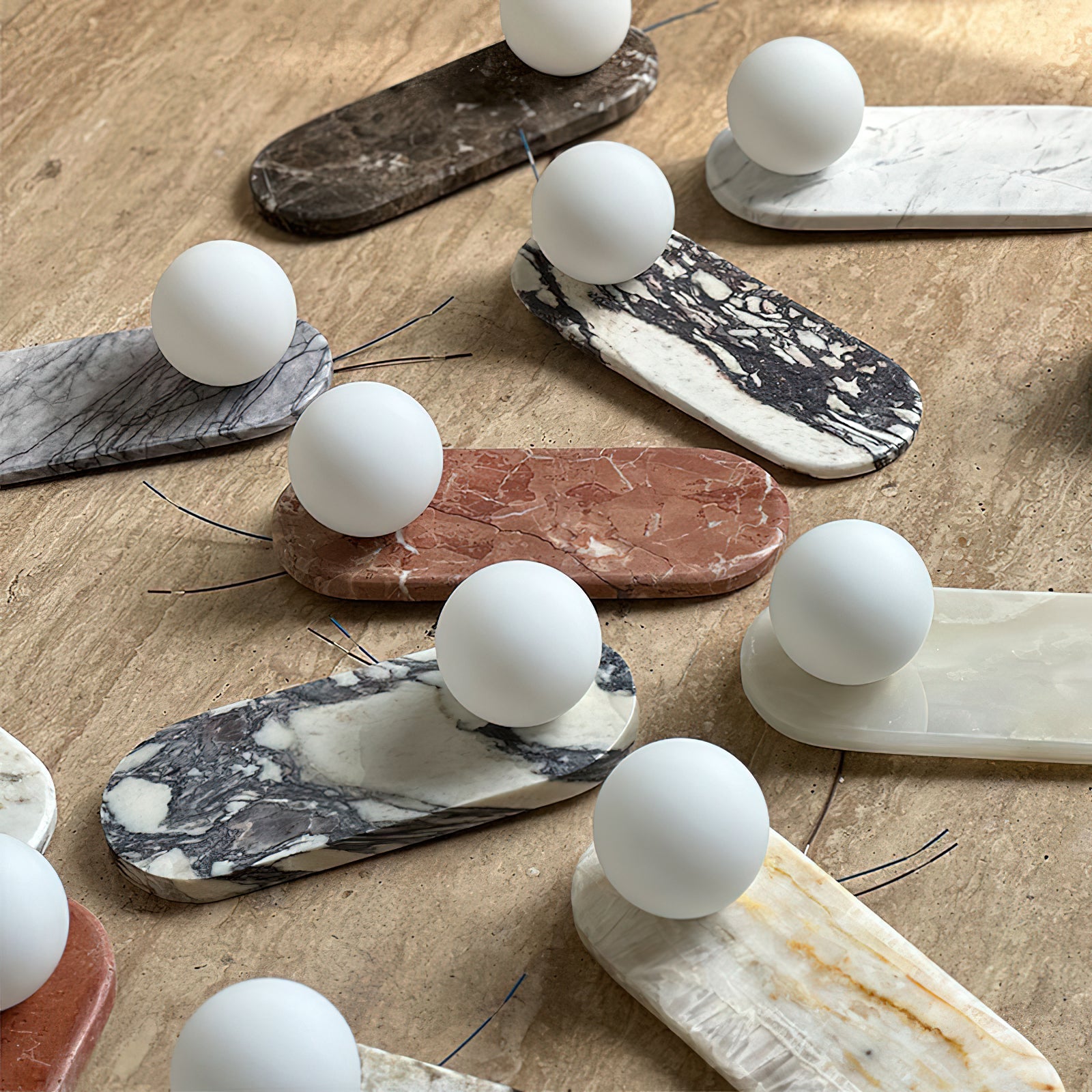 Avi Oval Wall Lamp Marble - Letslighting