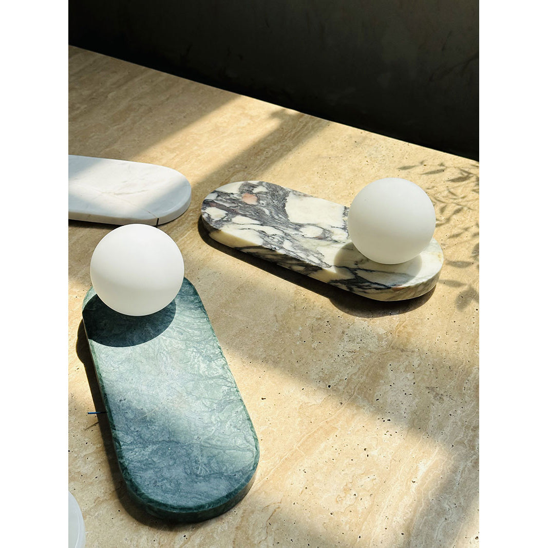 Avi Oval Wall Lamp Marble - Letslighting