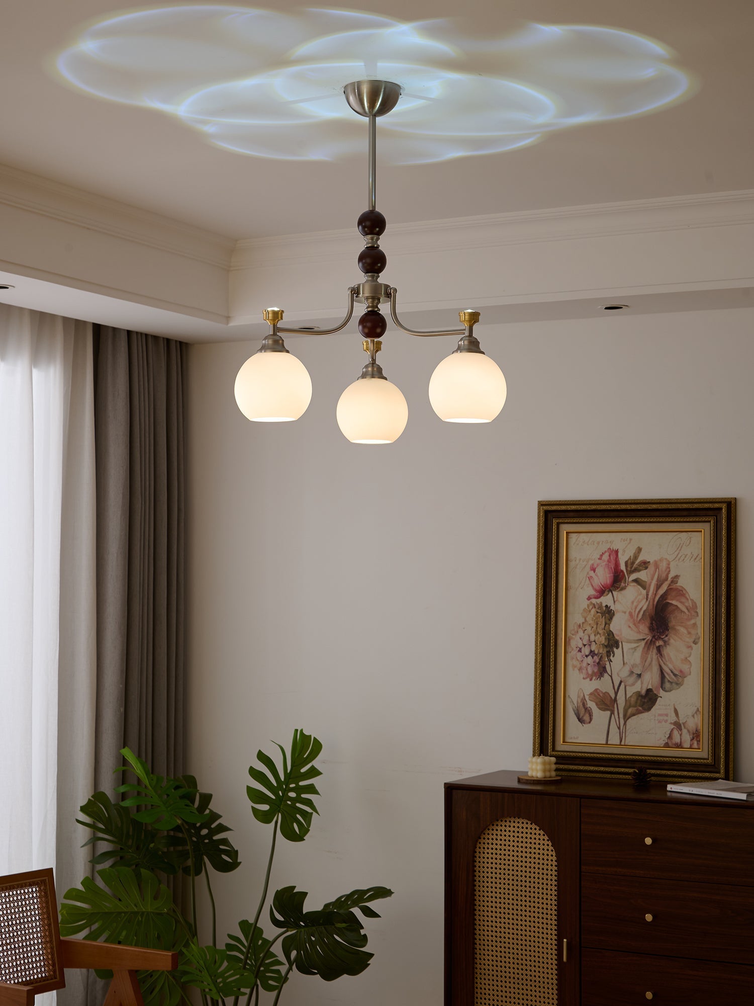Eursoria Traditional Art Orb Wood Glass Chandelier - Letslighting