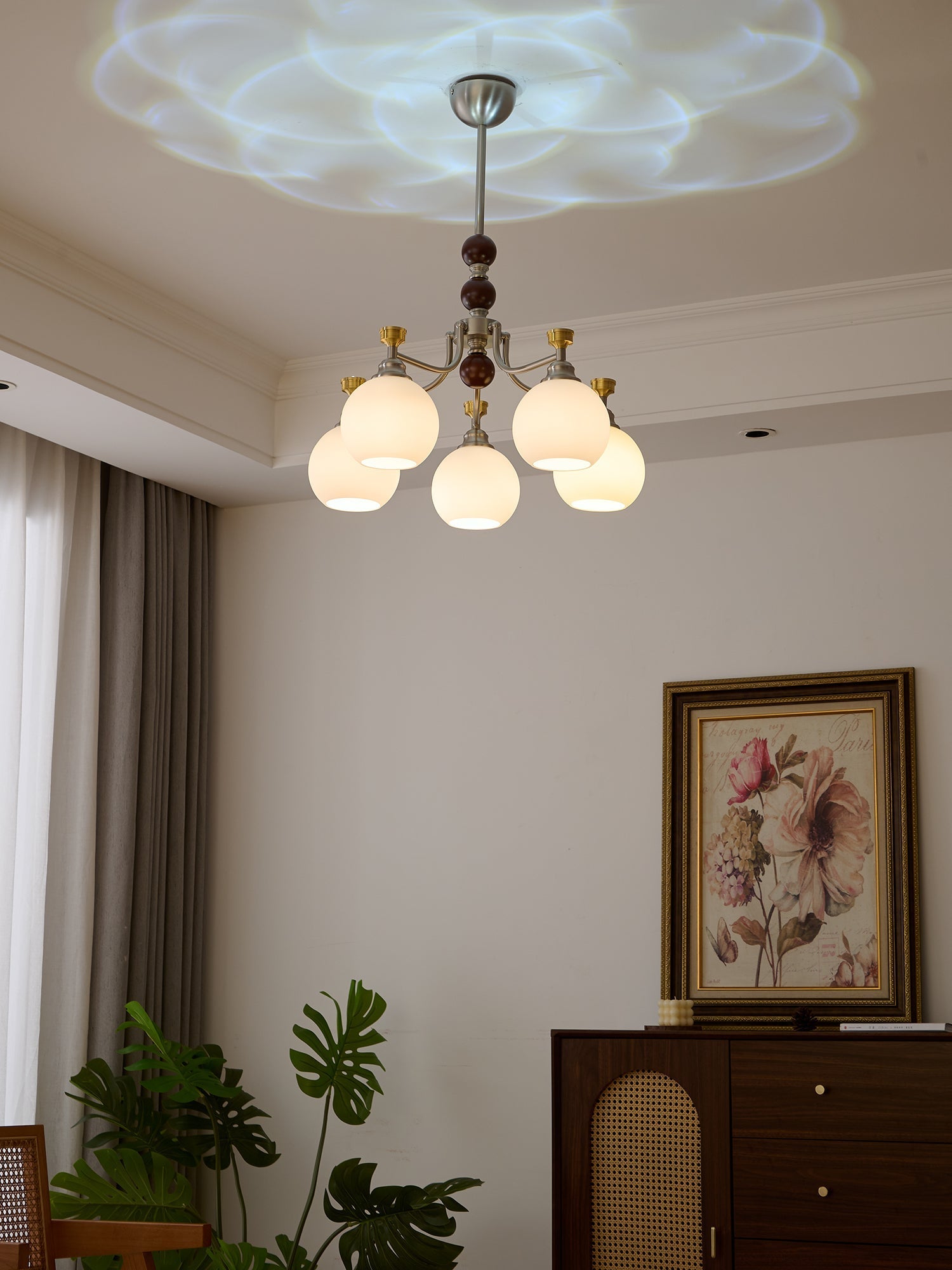 Eursoria Traditional Art Orb Wood Glass Chandelier - Letslighting