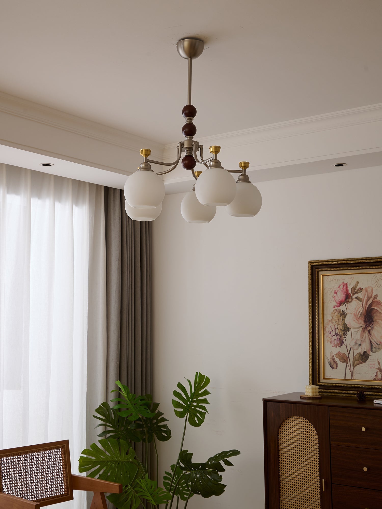 Eursoria Traditional Art Orb Wood Glass Chandelier - Letslighting