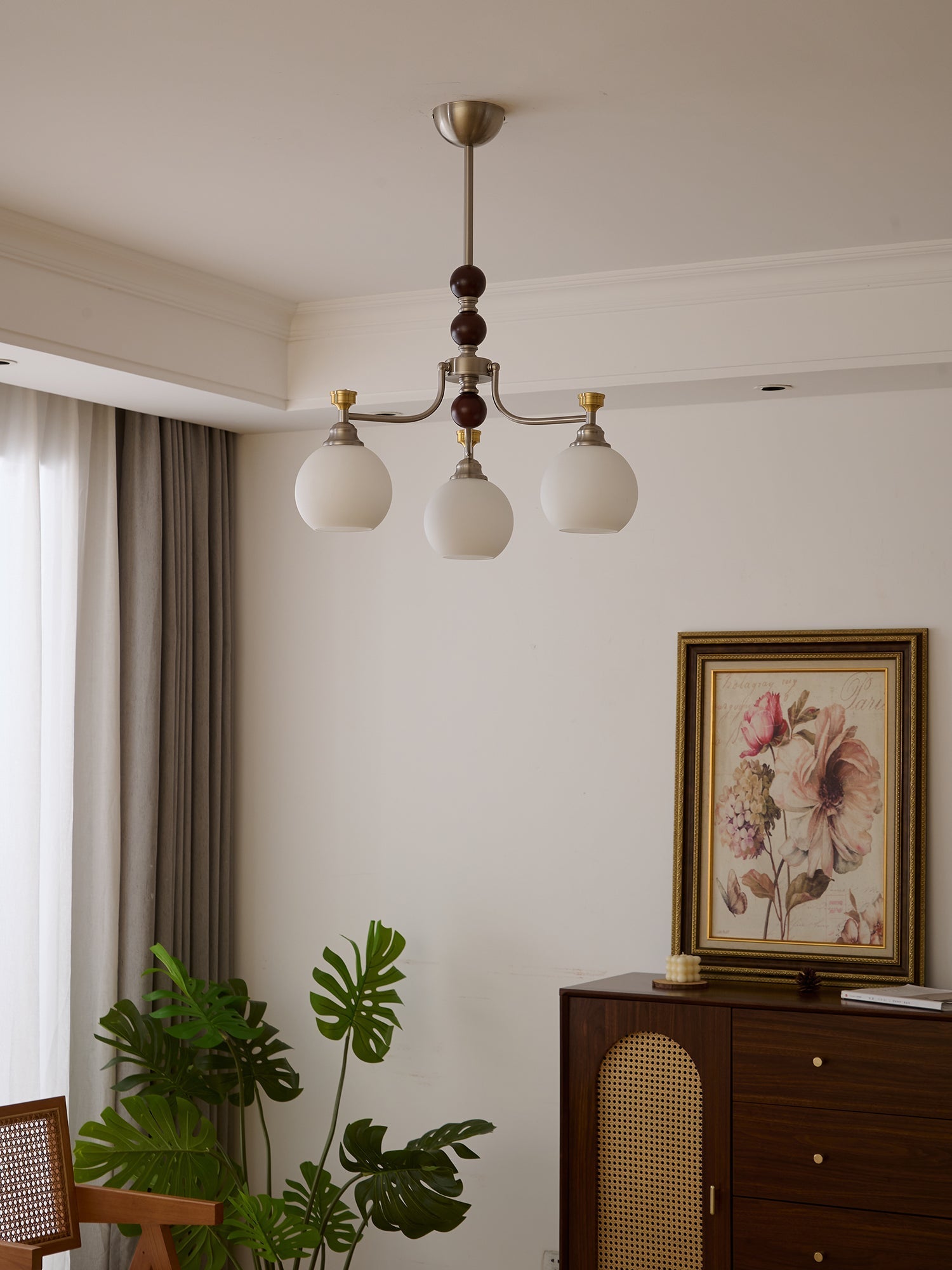 Eursoria Traditional Art Orb Wood Glass Chandelier - Letslighting