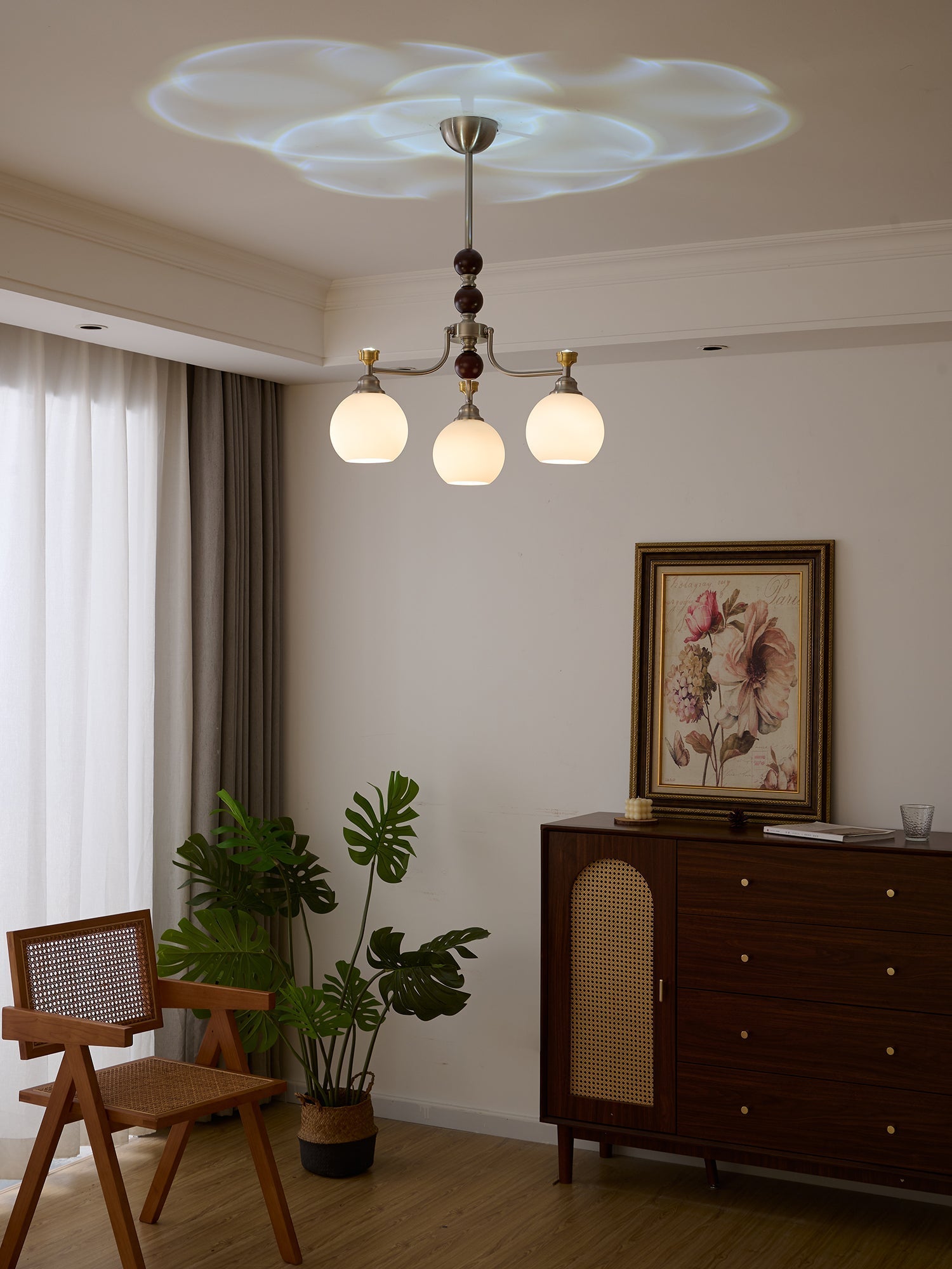 Eursoria Traditional Art Orb Wood Glass Chandelier - Letslighting
