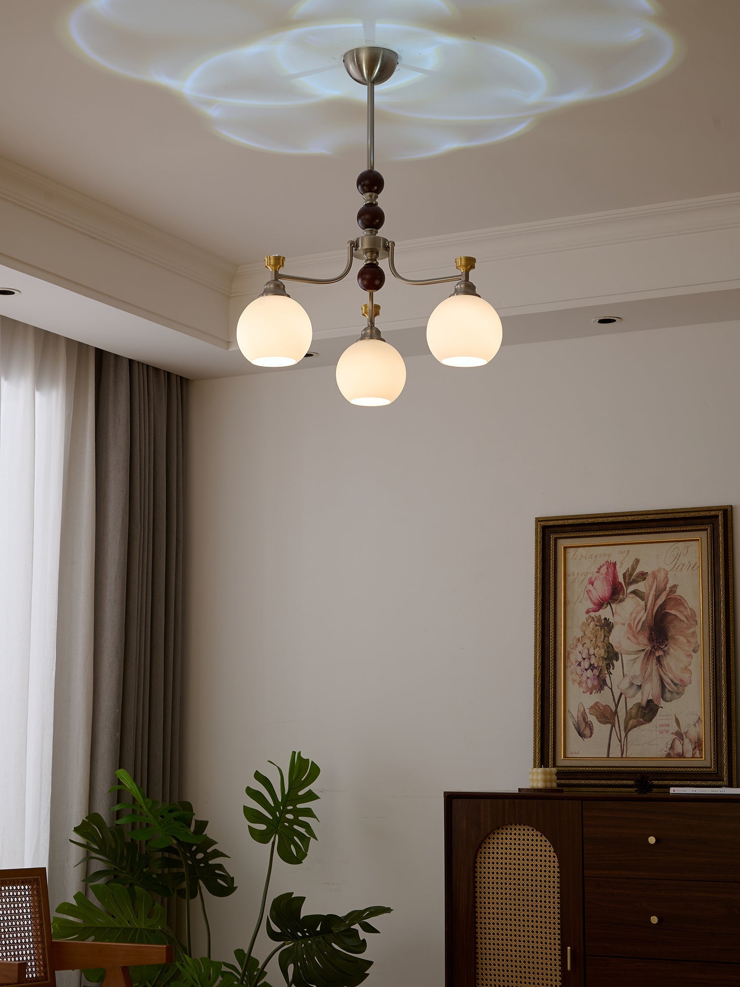 Eursoria Traditional Art Orb Wood Glass Chandelier - Letslighting