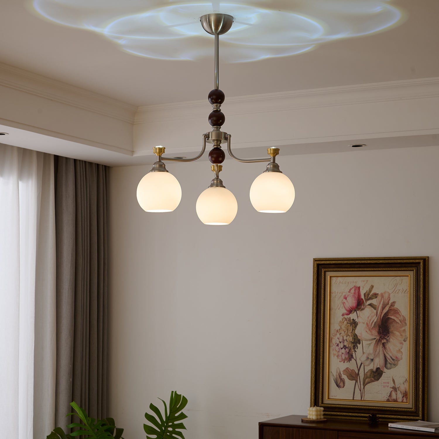 Eursoria Traditional Art Orb Wood Glass Chandelier - Letslighting