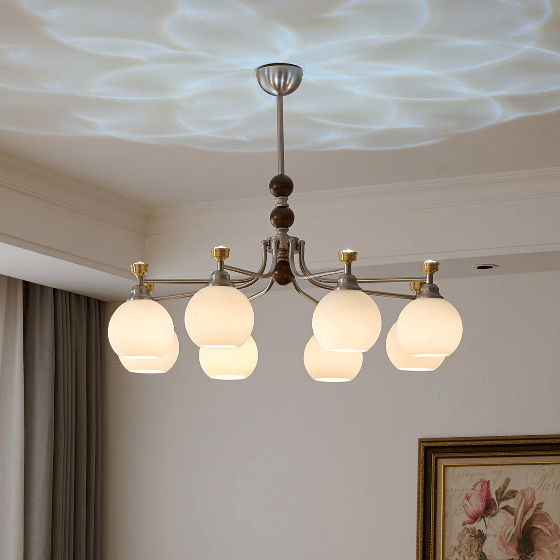 Eursoria Traditional Art Orb Wood Glass Chandelier - Letslighting