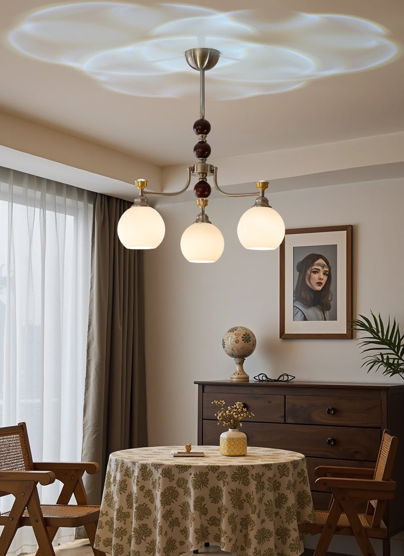 Eursoria Traditional Art Orb Wood Glass Chandelier - Letslighting