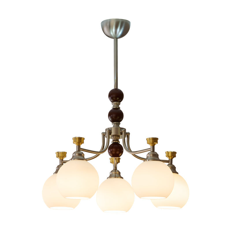 Eursoria Traditional Art Orb Wood Glass Chandelier - Letslighting