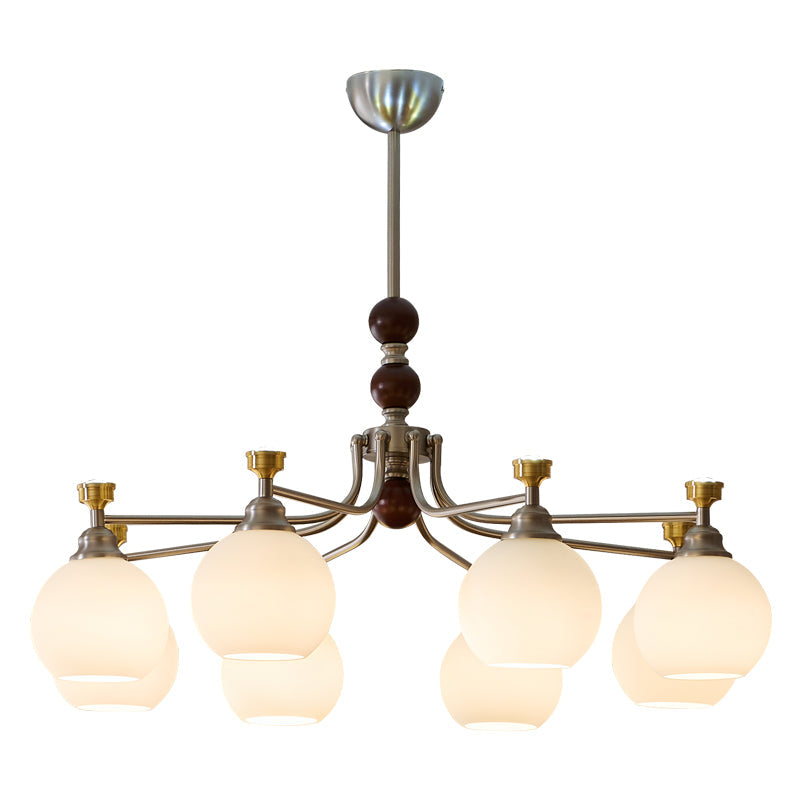 Eursoria Traditional Art Orb Wood Glass Chandelier - Letslighting