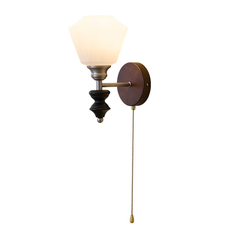 Lucille Elegance Classic Art Glass Wood Wall Lamp - Letslighting
