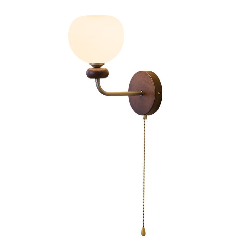 Lucille Elegance Classic Art Glass Wood Wall Lamp - Letslighting
