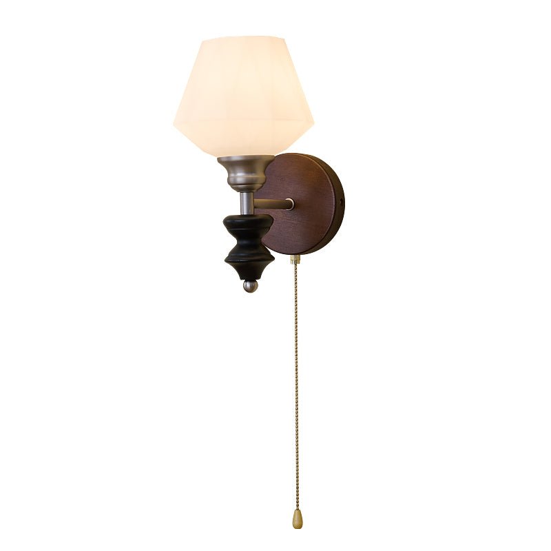 Lucille Elegance Classic Art Glass Wood Wall Lamp - Letslighting