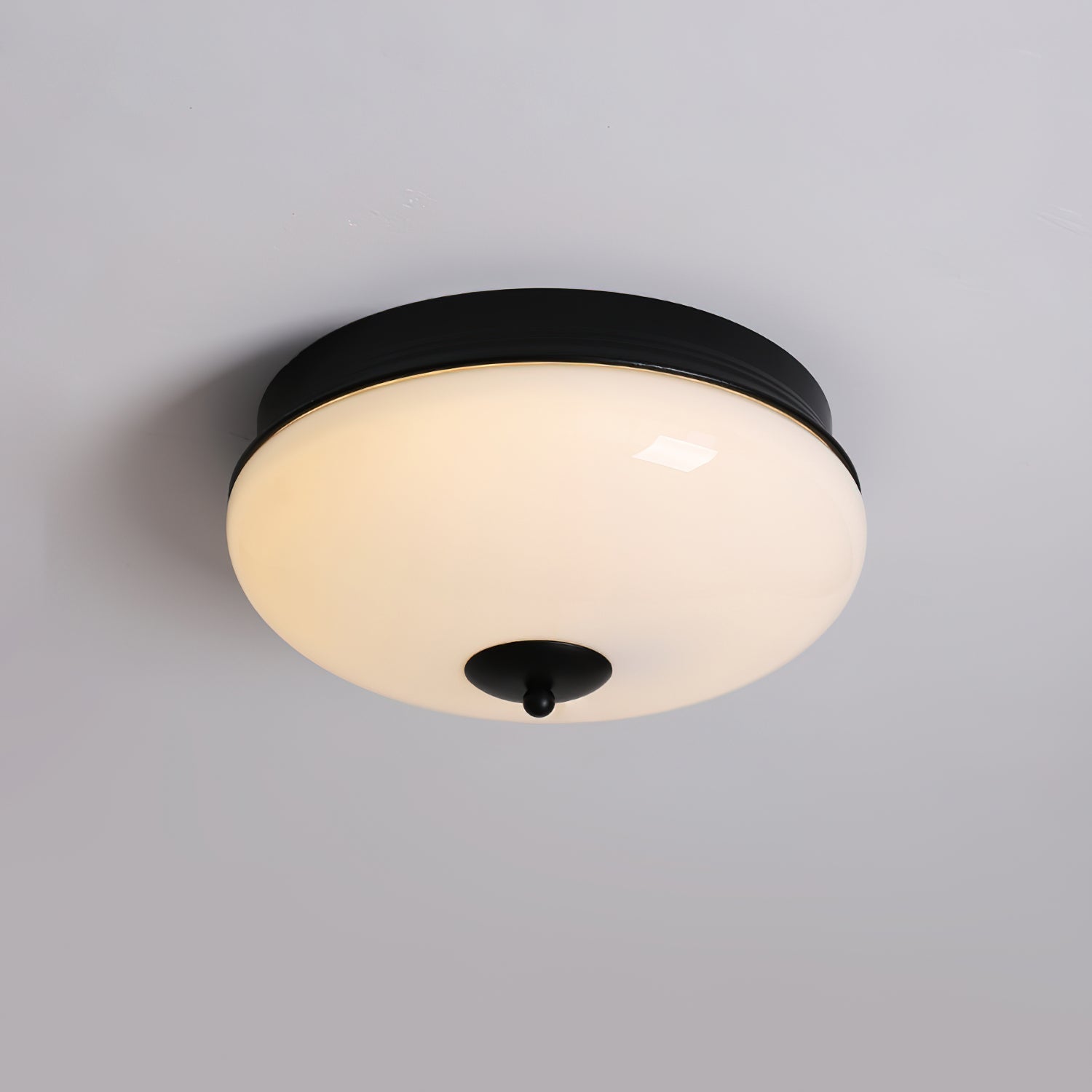 Ludo Ceiling Lamp Milky Glass Brass Accent Classic - Letslighting