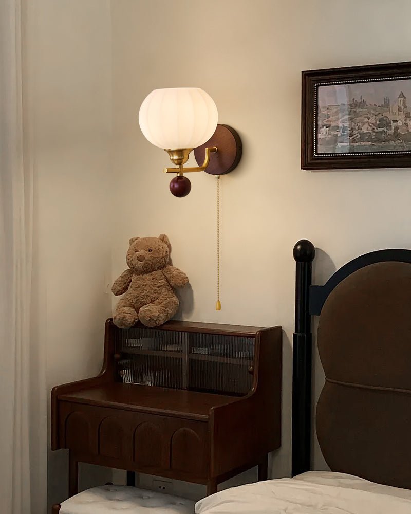 Bobble Premium Nordic Art Crest Glass Wood Wall Lamp - Letslighting