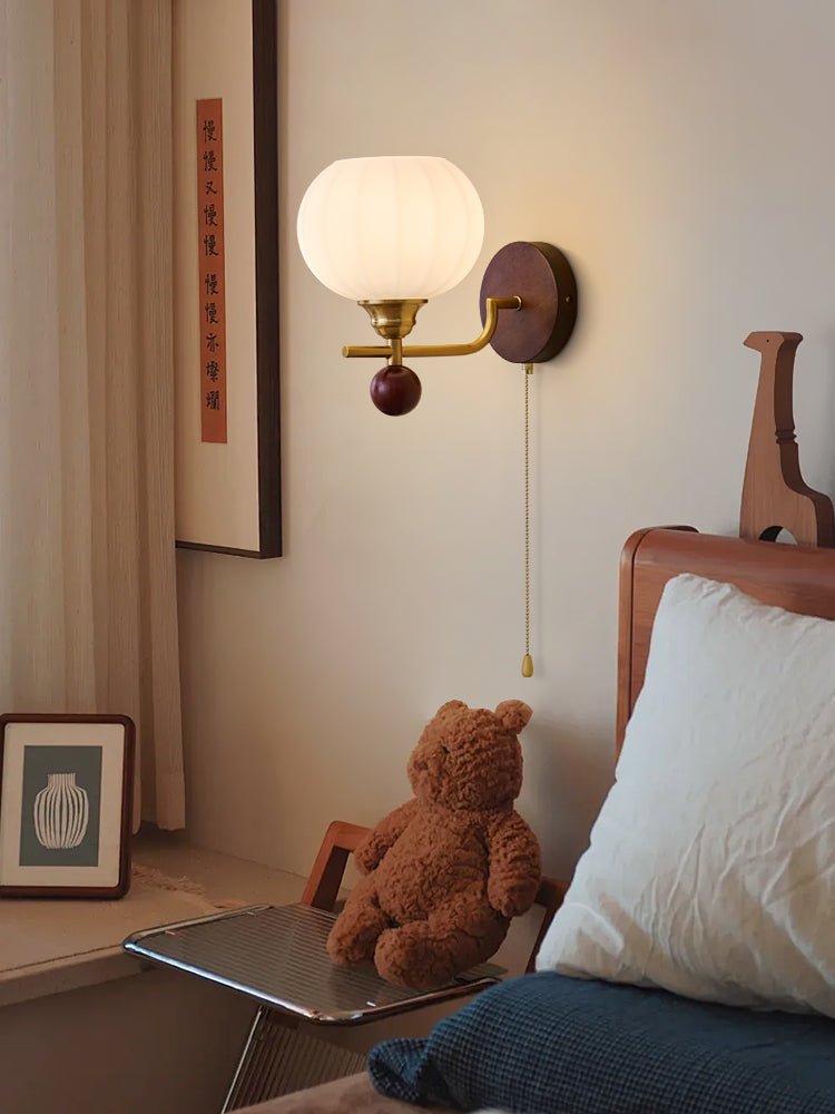 Bobble Premium Nordic Art Crest Glass Wood Wall Lamp - Letslighting