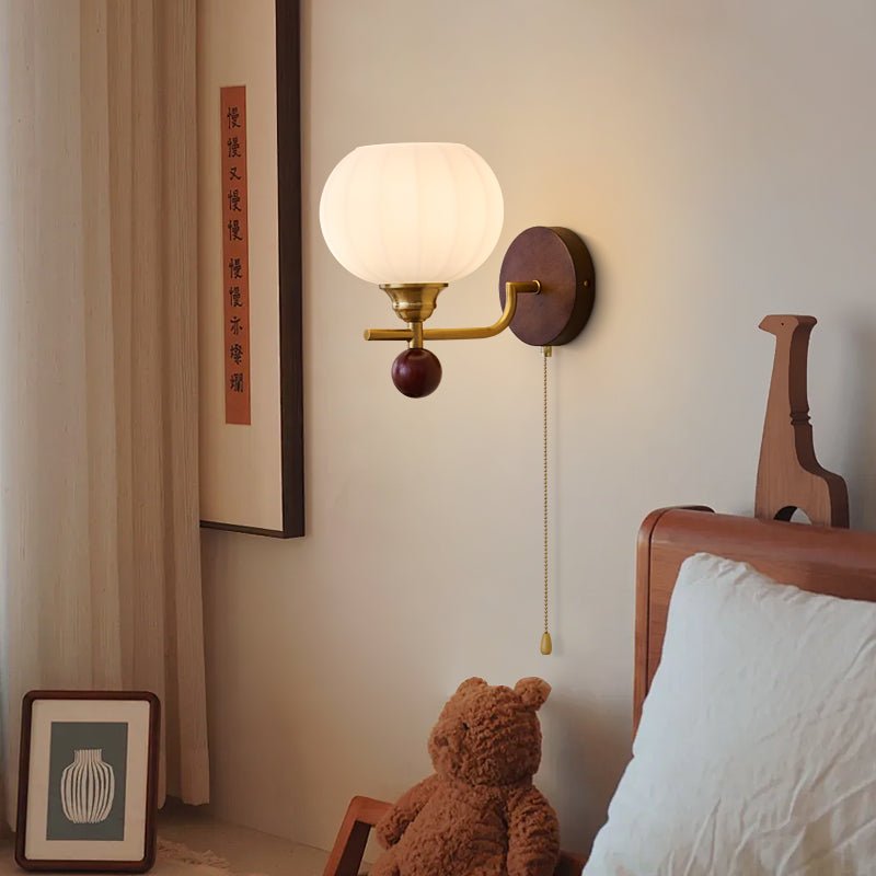 Bobble Premium Nordic Art Crest Glass Wood Wall Lamp - Letslighting