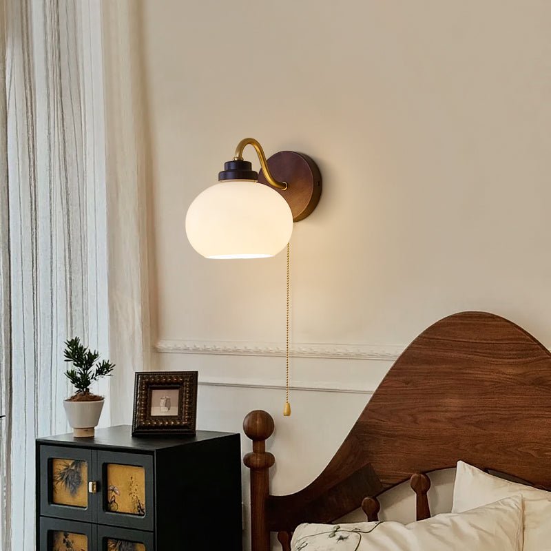 Bobble Premium Nordic Art Crest Glass Wood Wall Lamp - Letslighting