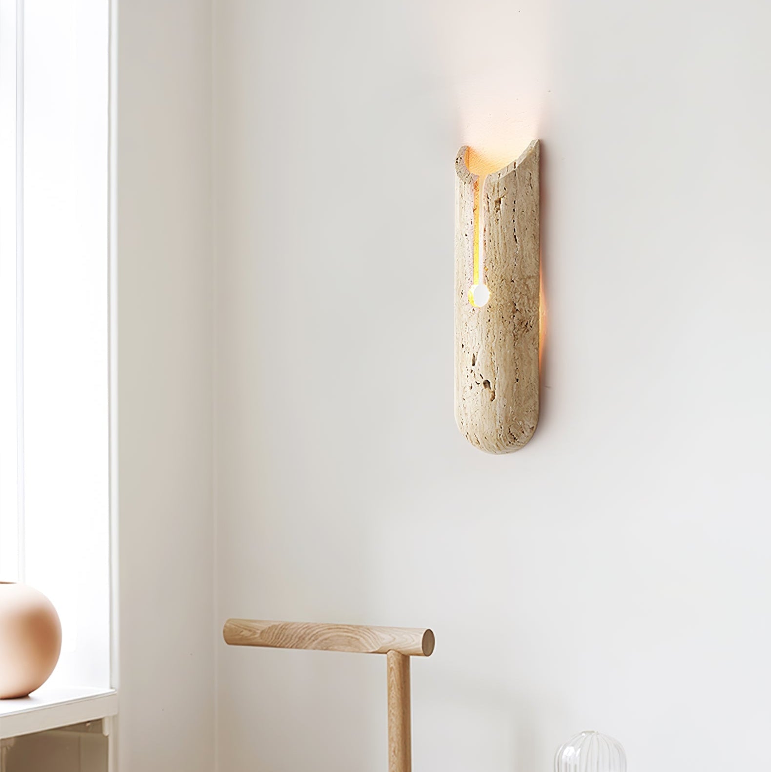Lumen Modern Travertine Wall Light
