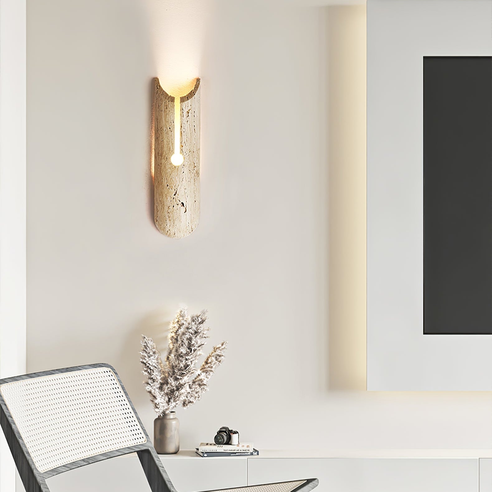Lumen Modern Travertine Wall Light