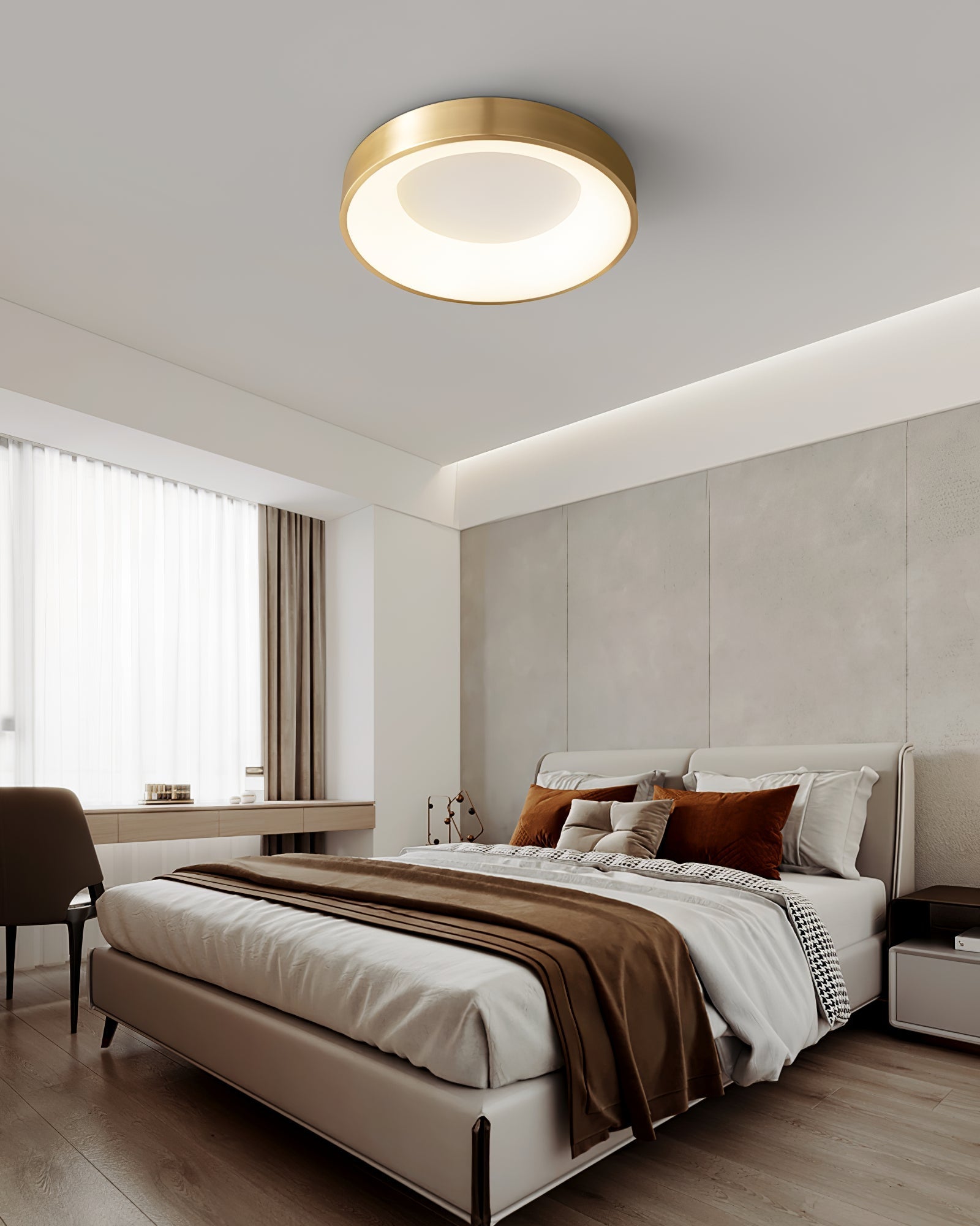 Zetheos Modern Minimalist Brass Ceiling Light - Letslighting