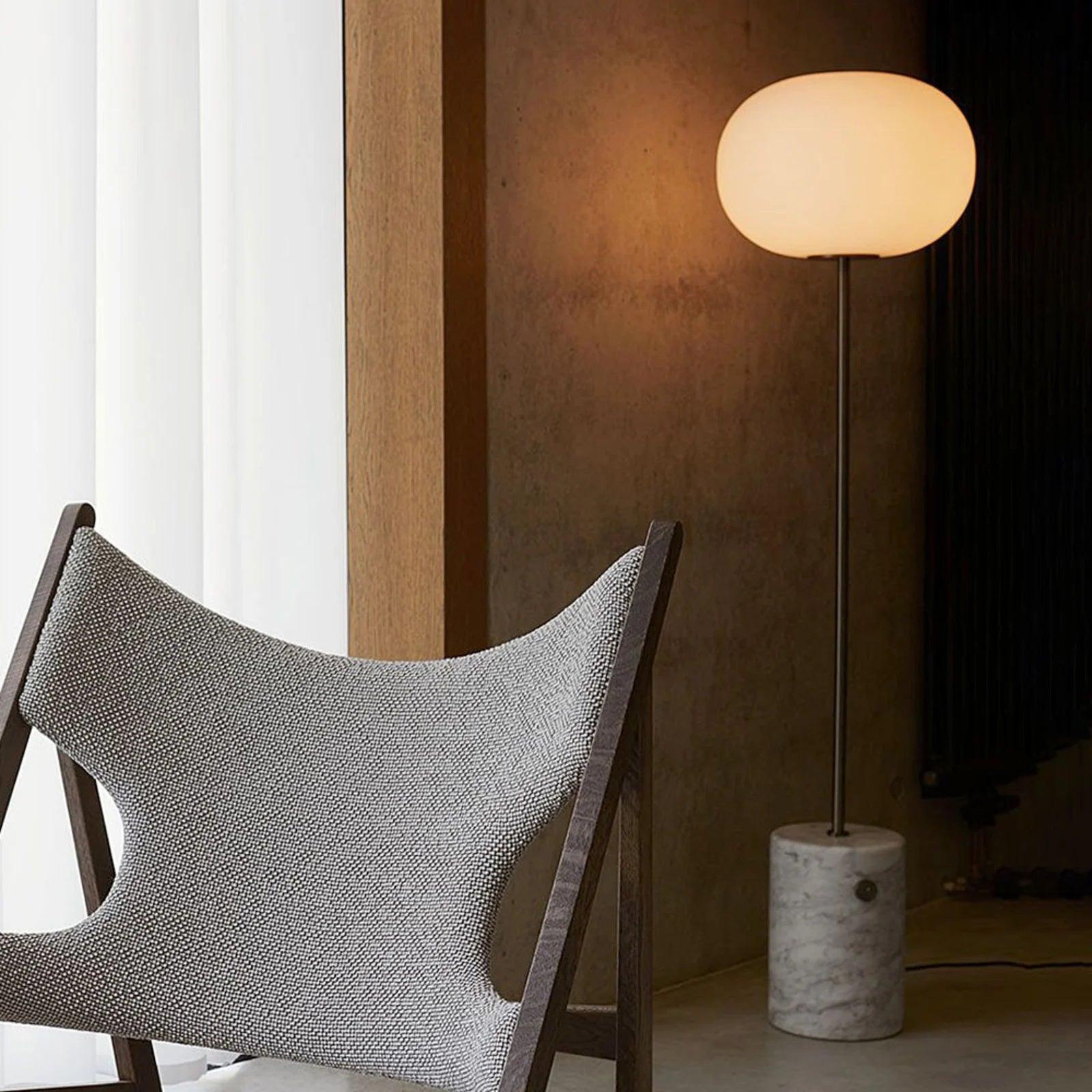 Iloryra Column-Base Travertine Floor Lamp - Letslighting