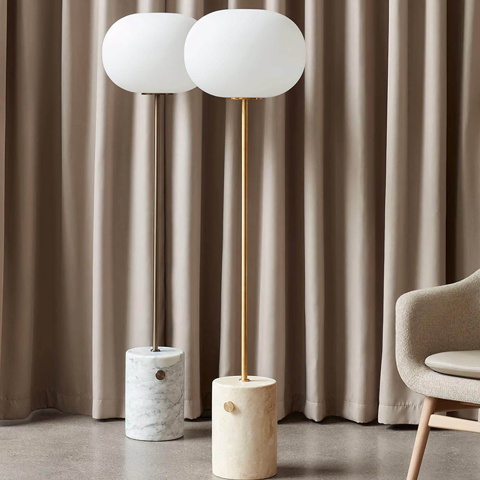 Iloryra Column-Base Travertine Floor Lamp - Letslighting