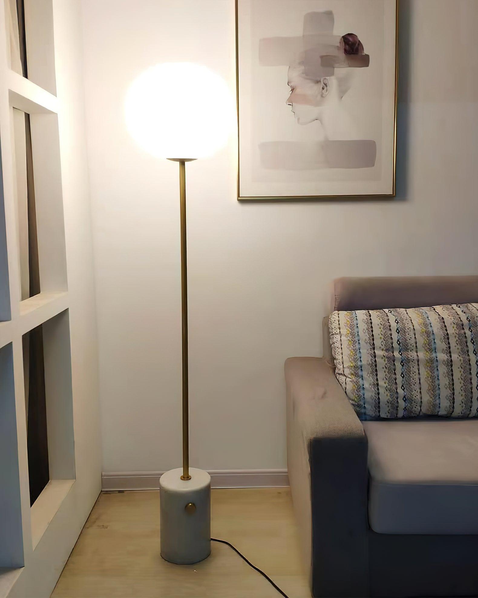 Iloryra Column-Base Travertine Floor Lamp - Letslighting