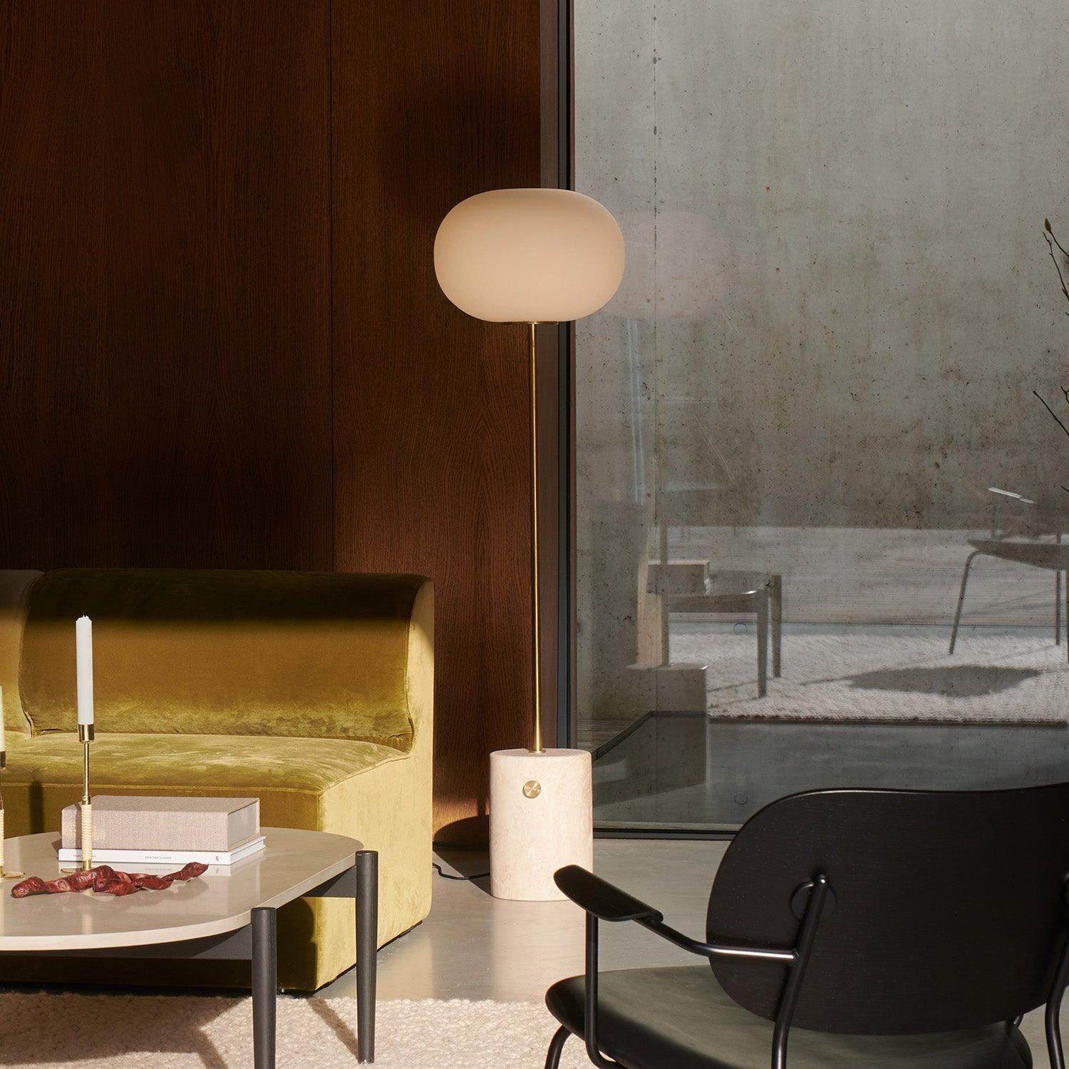 Iloryra Column-Base Travertine Floor Lamp - Letslighting