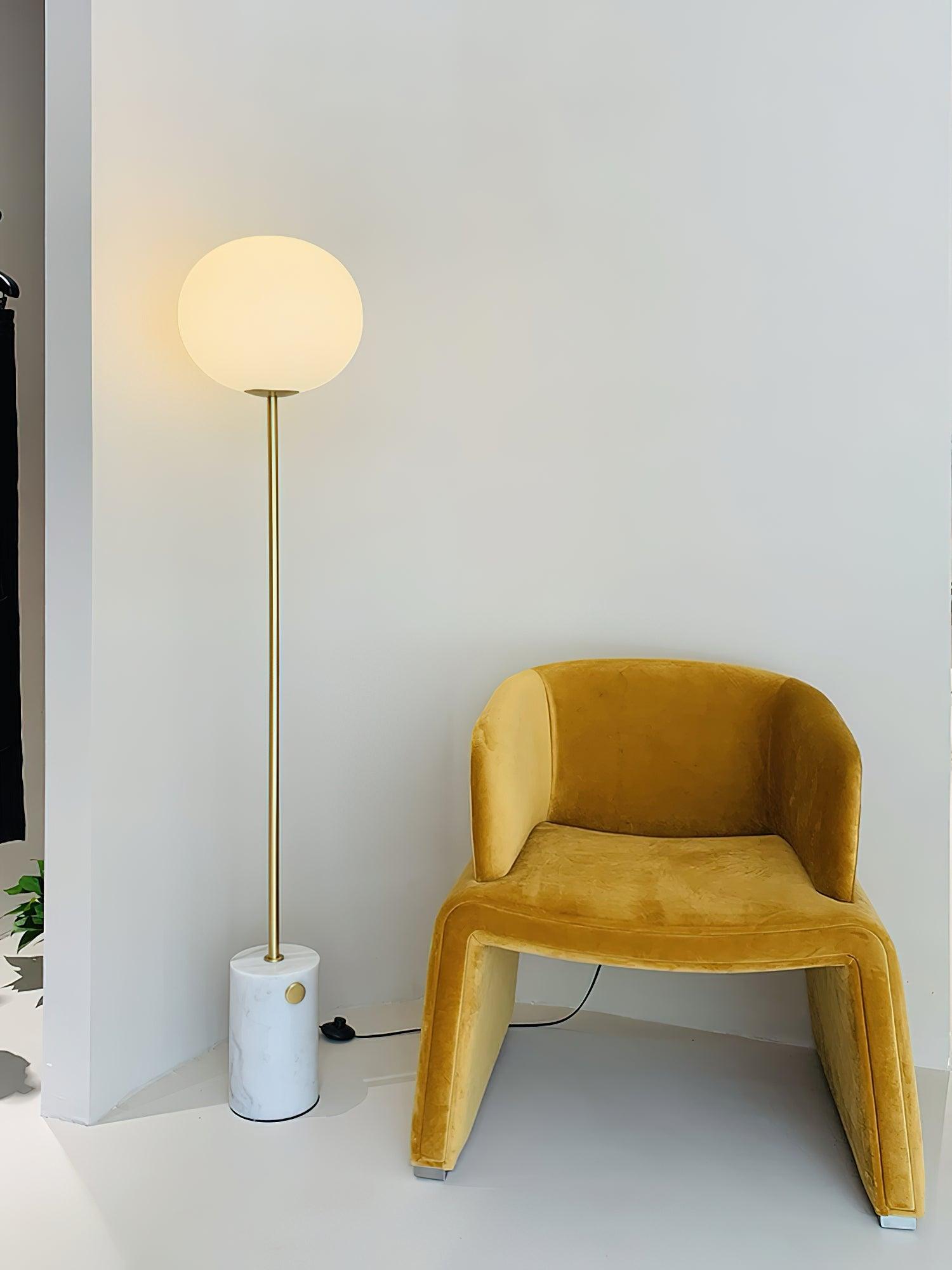 Iloryra Column-Base Travertine Floor Lamp - Letslighting
