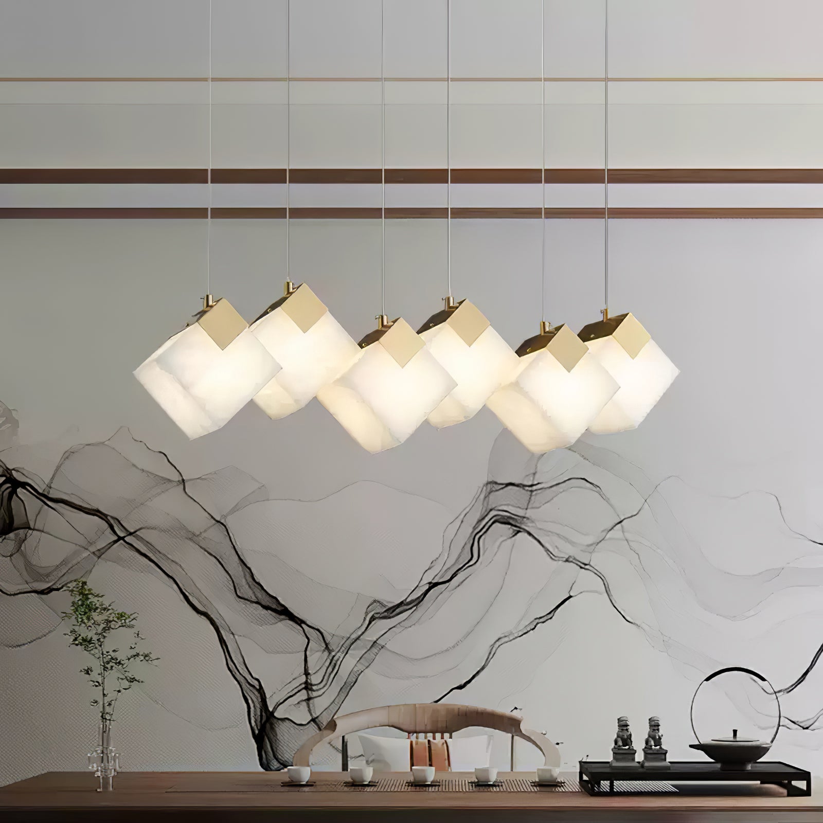 Vevariel Linear Alabaster Pendant Light