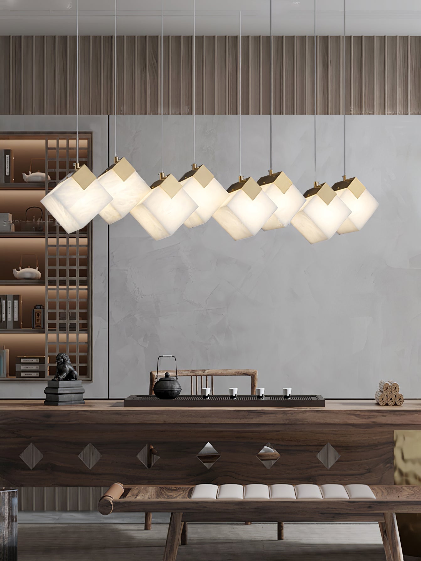 Vevariel Linear Alabaster Pendant Light