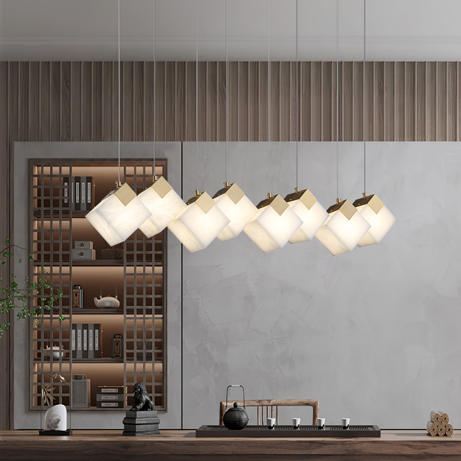 Vevariel Linear Alabaster Pendant Light