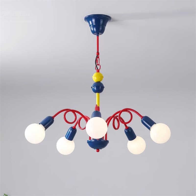 Luminosa Chandelier Red Blue Playful Joy - Letslighting